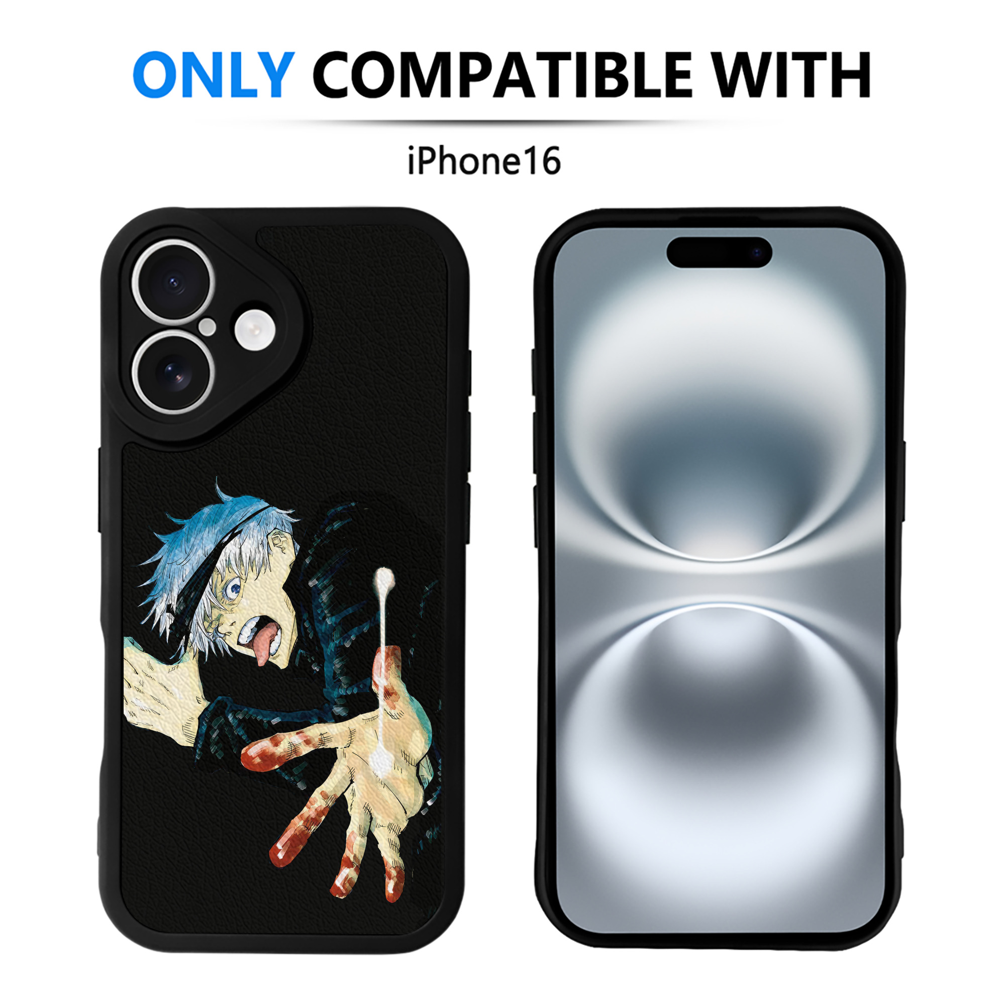 （画像用） 呪術廻戦 Jujutsu Kaisen 【iPhone 16シリーズ対応】シリコンスマホケース（レザー調） 材質：シリコン